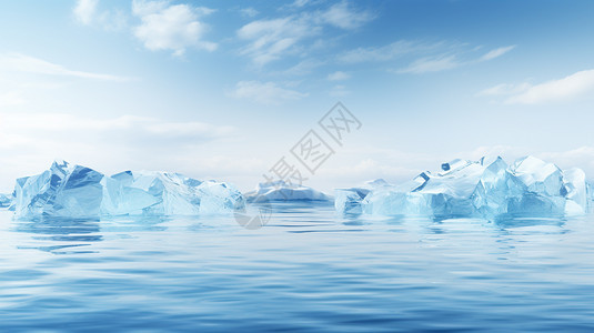 全球变暖融化的冰川景观图片