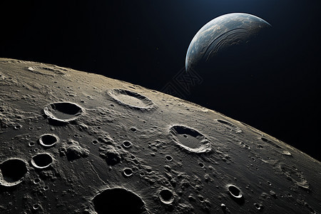 凹凸不平的月球表面概念图背景图片