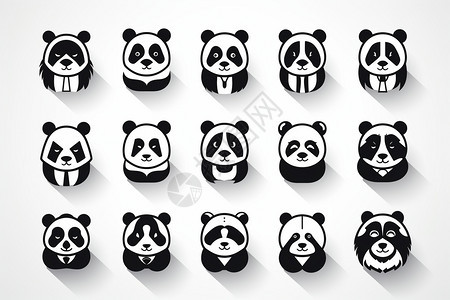 艺术简约风格的熊猫插图图片