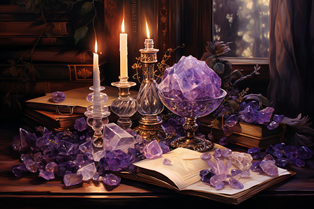 神奇的紫水晶簇图片
