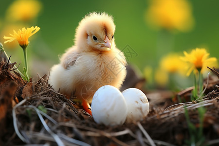 养鸡场孵化的小鸡崽高清图片