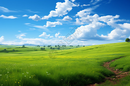 夏季宁静的大草原高清图片
