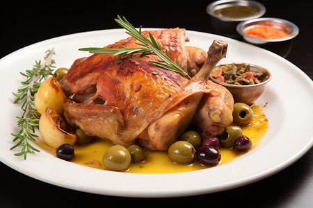 传统特色美食的橄榄烧鸡图片