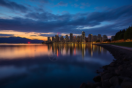 城市夜晚的天空景色图片