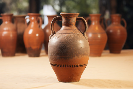 酿酒工艺古董陶罐背景