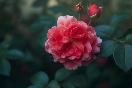 四季花园公园里的长春花背景