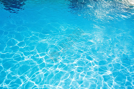 水清澈清澈游泳池中的波纹背景