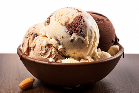 坚果冰淇淋背景图片