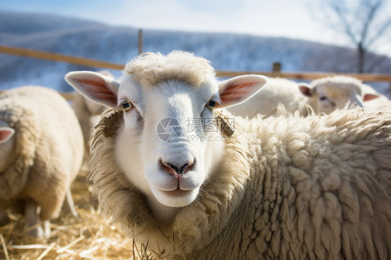 农场饲养的绵羊图片