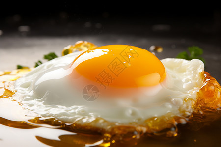 煎至金黄的鸡蛋高清图片