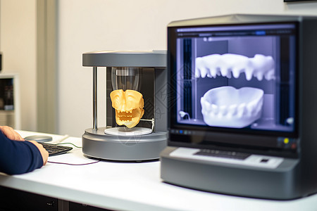 3D打印牙齿修复技术背景图片