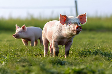 农场中繁殖的猪崽图片