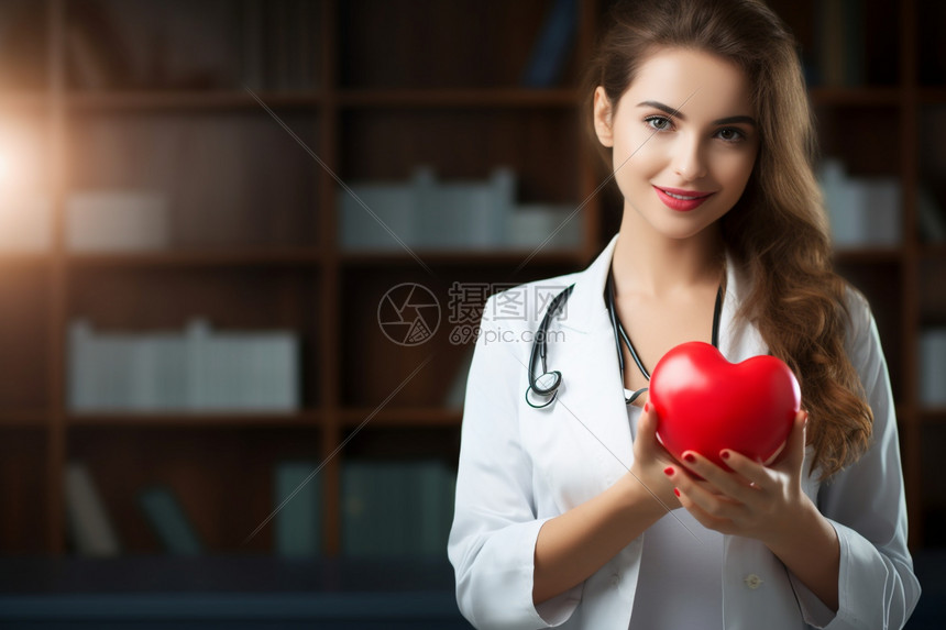拿着心脏模型的医生图片