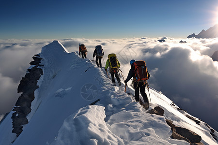 冬天登山户外探险之旅背景