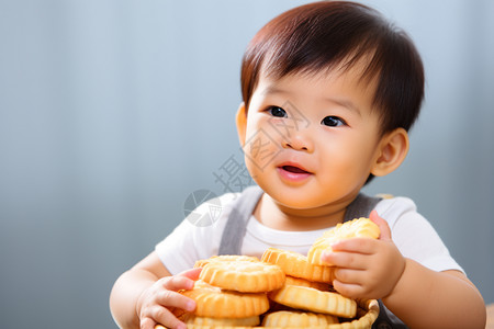 宝宝吃零食吃零食的婴儿背景