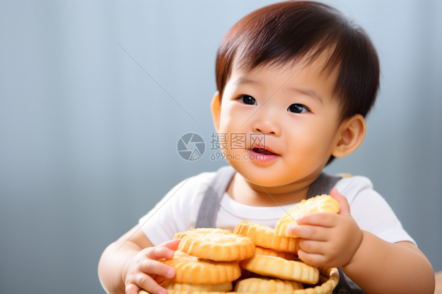 吃零食的婴儿图片