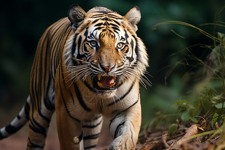 危险的野生孟加拉虎图片