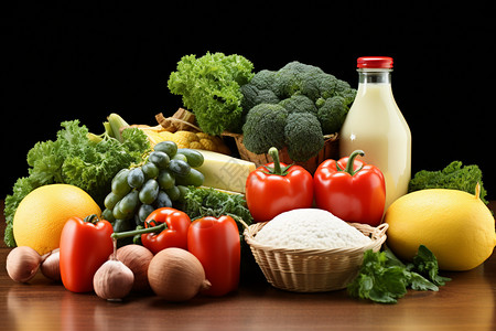 健康饮食的新鲜食品图片