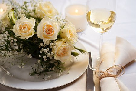 豪华婚礼派对上的鲜花装饰图片