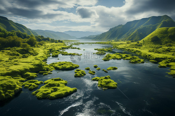 海湾浅滩风光图片