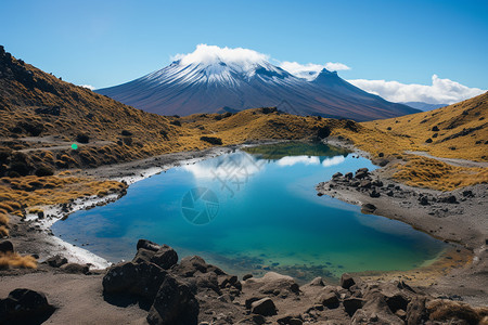 大自然火山口景观图片