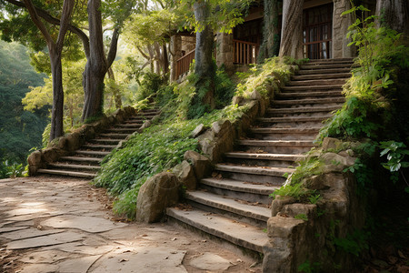 夏天森林公园中的美丽景观图片