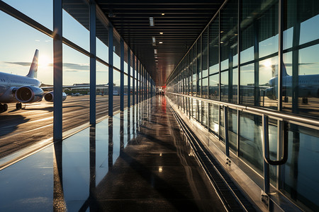 机场乘机天桥图片