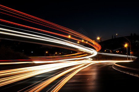 夜间的交通道路高清图片