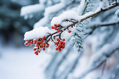 落雪的树木雪景冷杉高清图片