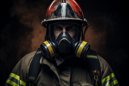 英勇救援的消防员图片