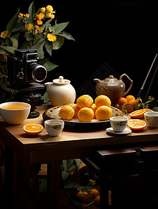 中式茶点果盘图片