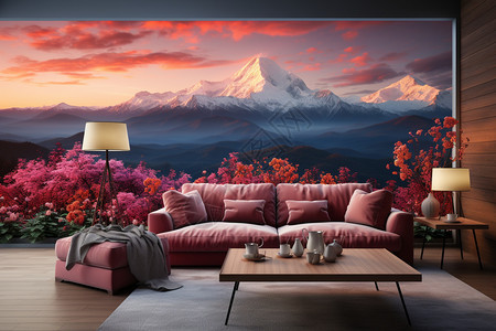 大气粉色系客厅家装效果图图片