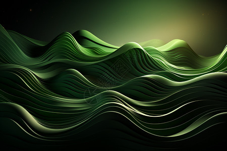 绿色波浪背景图片