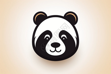 卡通风格的熊猫艺术插图背景图片