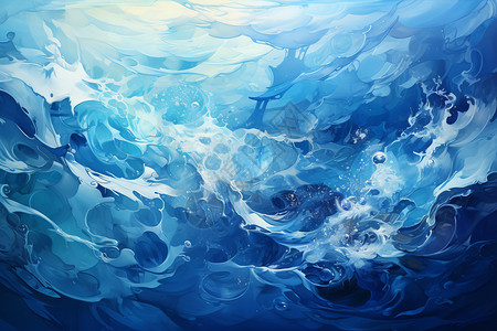 蓝色大气的海浪图片