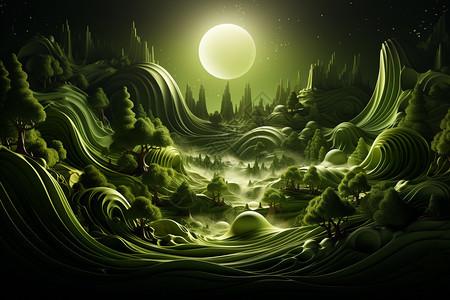 绿色植物抽象背景图片