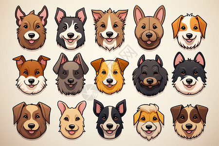 多类型品种狗头图标图片