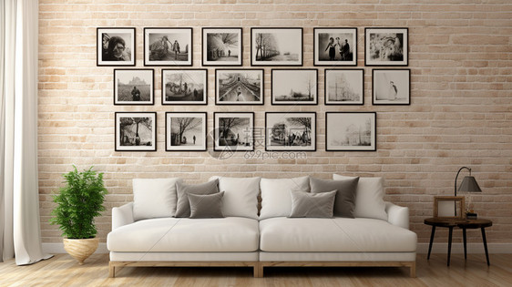 现代家居客厅的照片背景墙图片