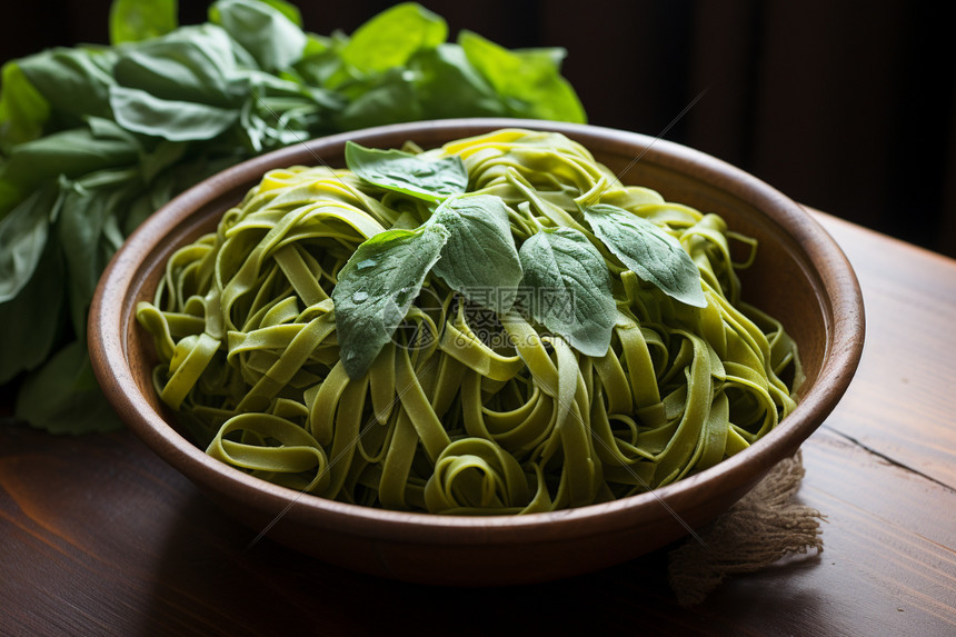 传统美食的蔬菜面图片