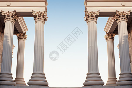 罗马柱子白色的罗马风装饰柱背景