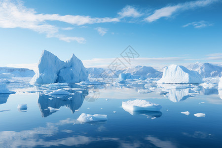 生态环境破坏导致冰川融化背景图片