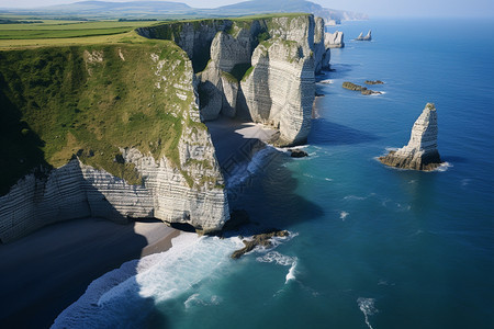 悬崖岩石海洋海岸全景图片