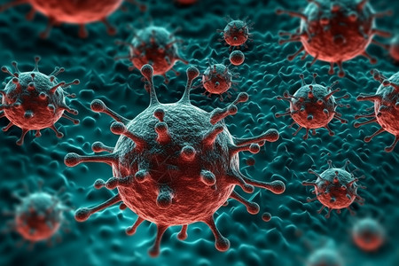 扩散的病毒细胞图片