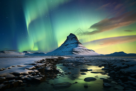 北极山脉的霞光图片