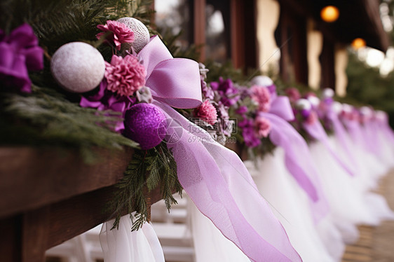 婚礼现场的鲜花装饰图片