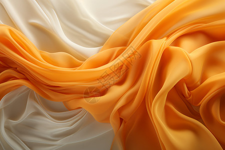 流动性橙色丝绸织物图片