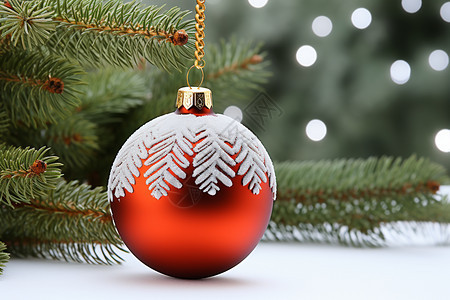 庆祝圣诞节的圣诞树装饰球图片