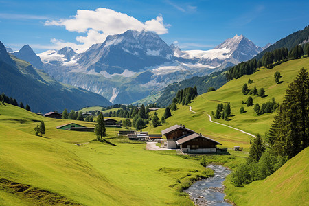 美丽的阿尔卑斯山景观图片