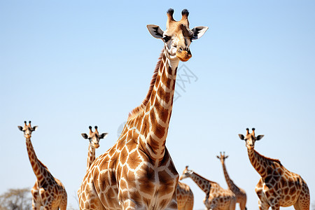 野生动物园中的长颈鹿图片