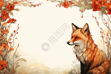 狐狸元素的壁纸背景图片
